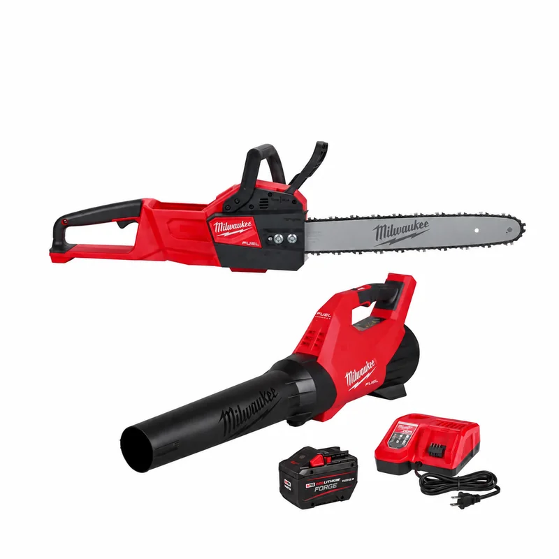Milwaukee M18 FUEL Blower & 16-Inch Chainsaw Kit — 12Ah Battery — product photograph