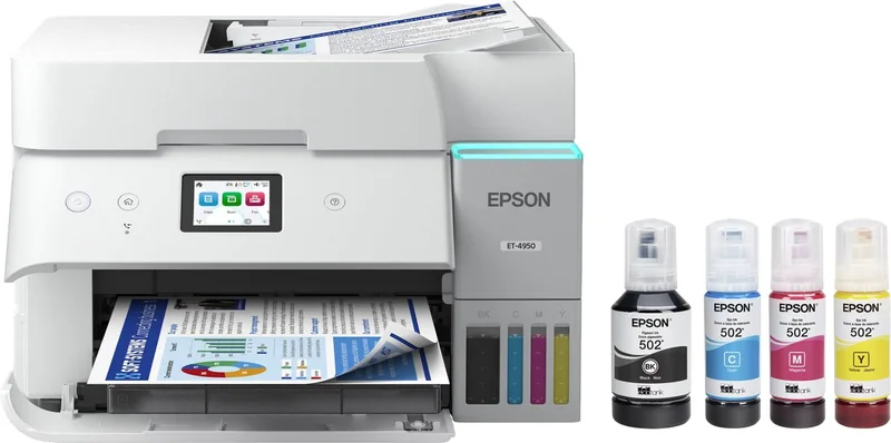 Epson EcoTank ET-4950 — Wireless Color All-in-One Supertank Printer — product photograph